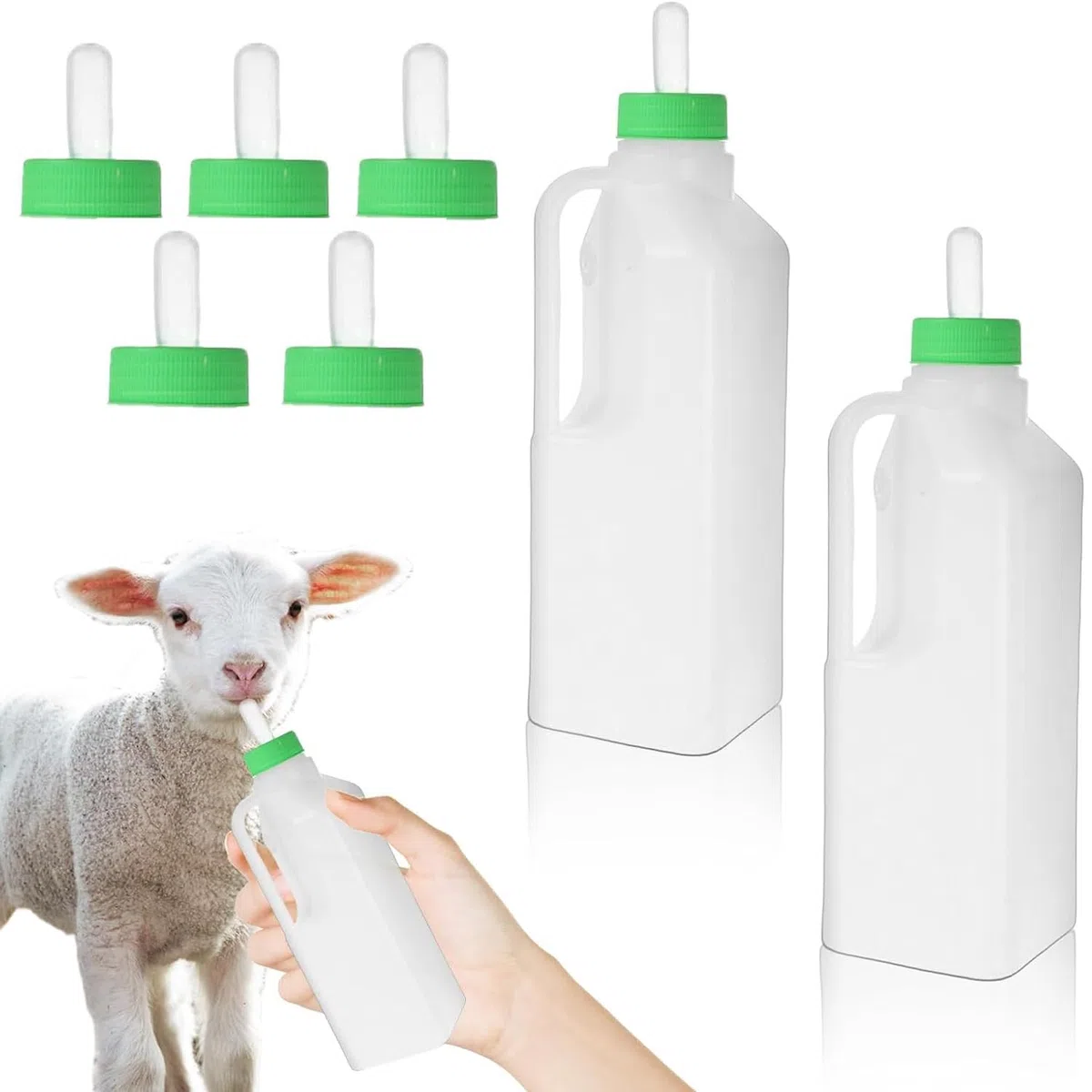 2 Stück Lamm Milchflasche 850ml, Aufzuchtflasche Katzen Silikon Nippel, Flasche Lammmilch, Babyflasche Für Kälber, Milchflasche Für Schafe, Silikon Schnuller, Verdickter Flaschenkörper