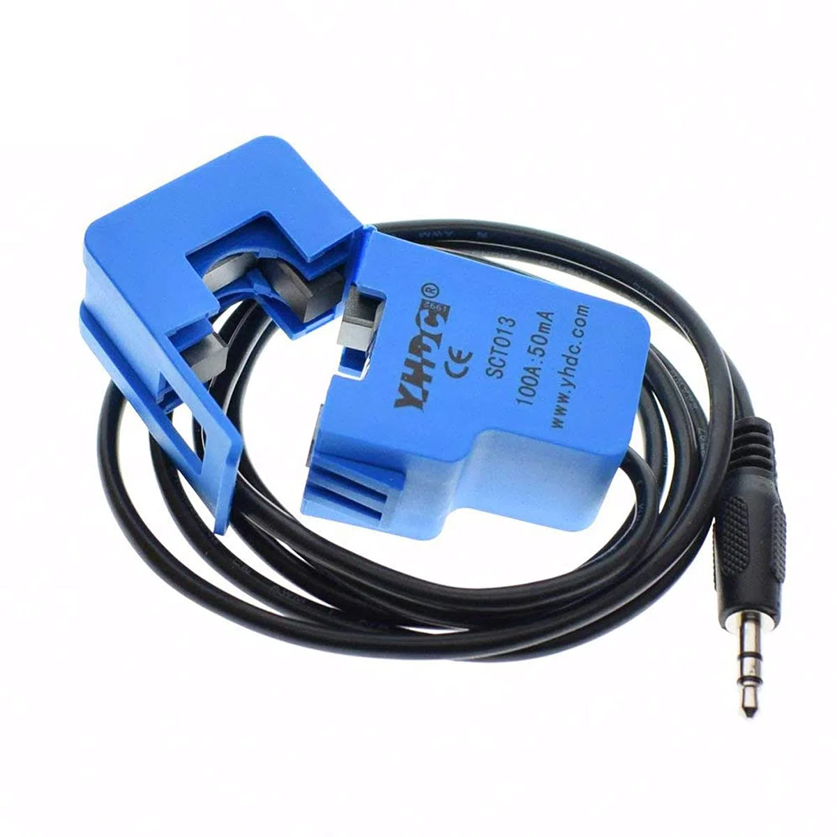 SCT-013-000 nicht-invasiver Wechselstrom-Sensor Split-Core-Transformator 100A mit ADC-Konvertierungsplatine + Audiokabelbuchse + 10PIN-Stecker und Buchse Dupont-Kabel
