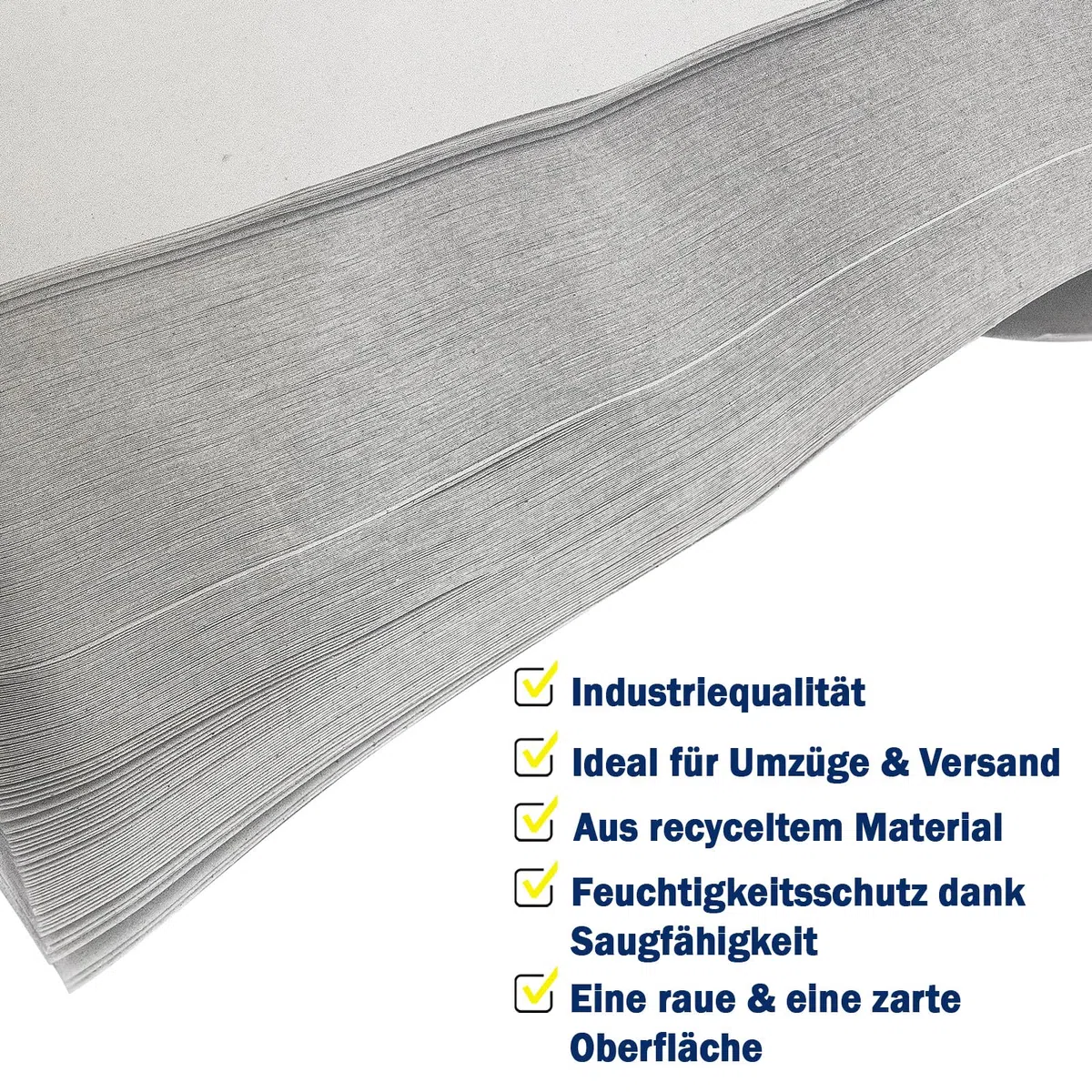 KK Verpackungen Packseide | 5 kg, 50 x 75 cm Packpapier in Grau | 450 Bögen Seidenpapier in 30 g/m² Industriequalität