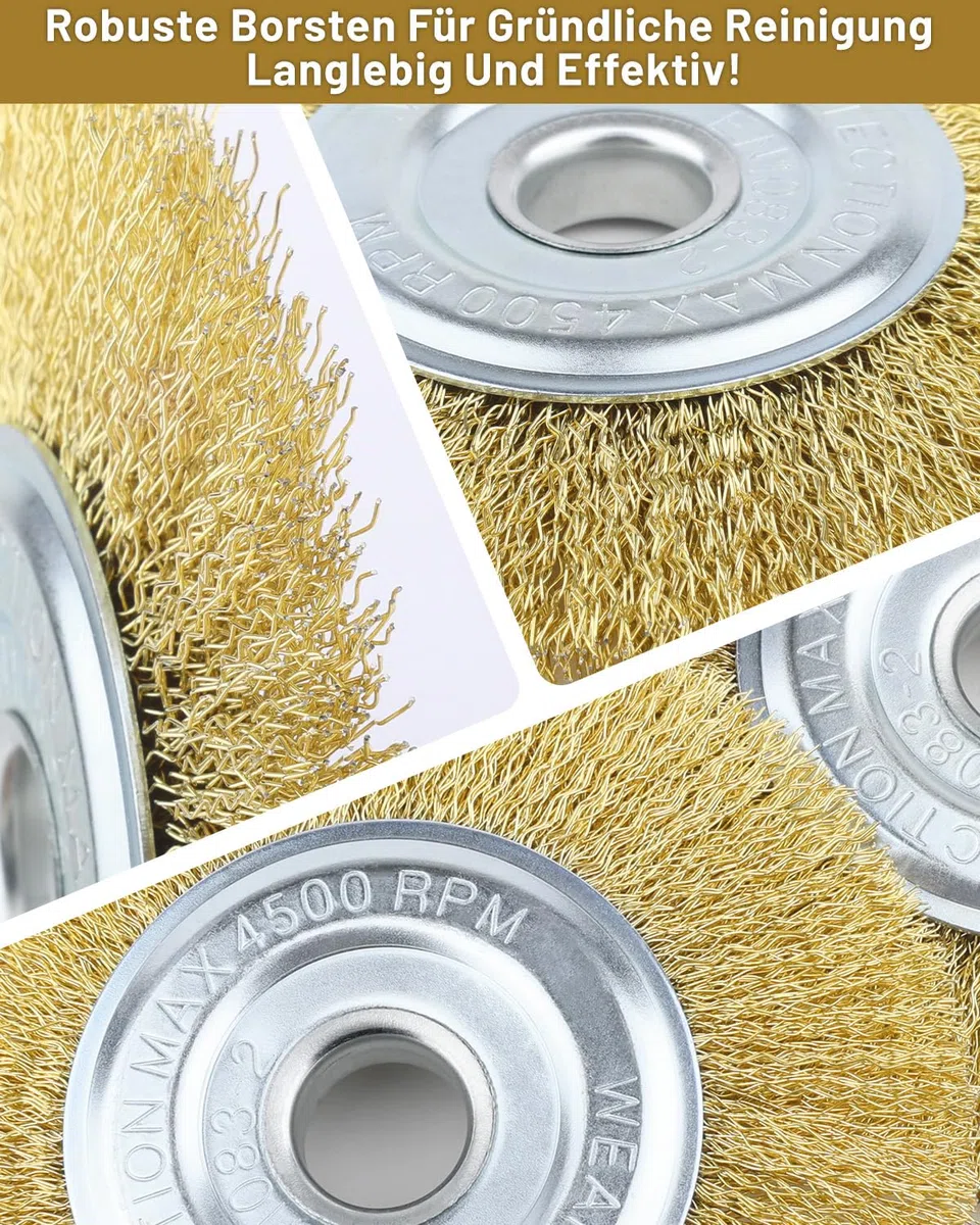 Fugenbürste Set, 4 Stück Drahtbürste für Gloria Multibrush und Weedbrush, Ø 11,5 cm, Garten Weed Brush Zubehör für Bodenreinigung, Moos, Schmutz- und Unkraut in Fugen (4)