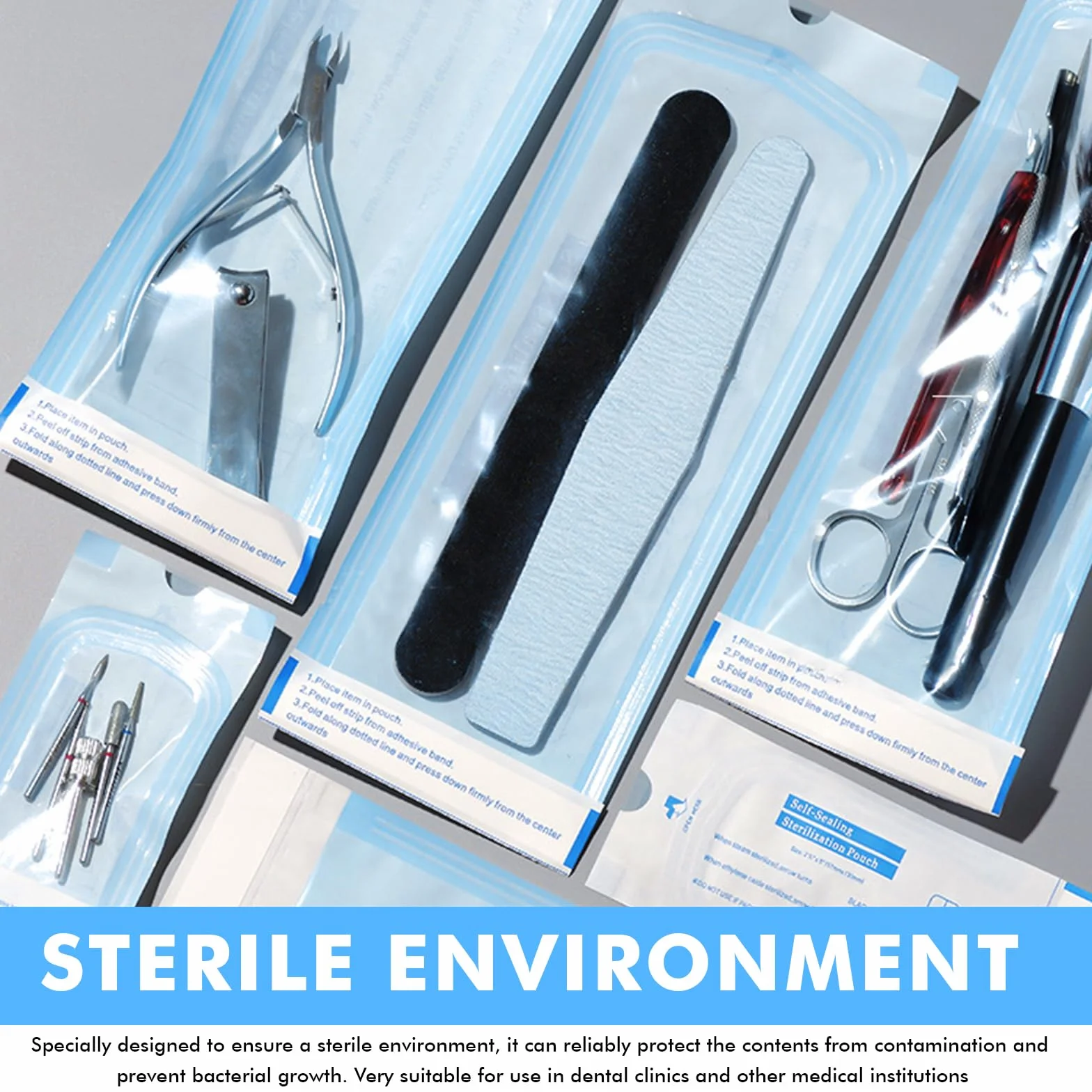 400 Stück Selbstsiegelnder Sterilisationsbeutel: 57mm*130mm Einweg Sterilisationsbeutel, Zahnarzt Sterilisationsbeutel, Sterilisationsbeutel Tüten, Selbstdichtende Sterilisationsbeutel