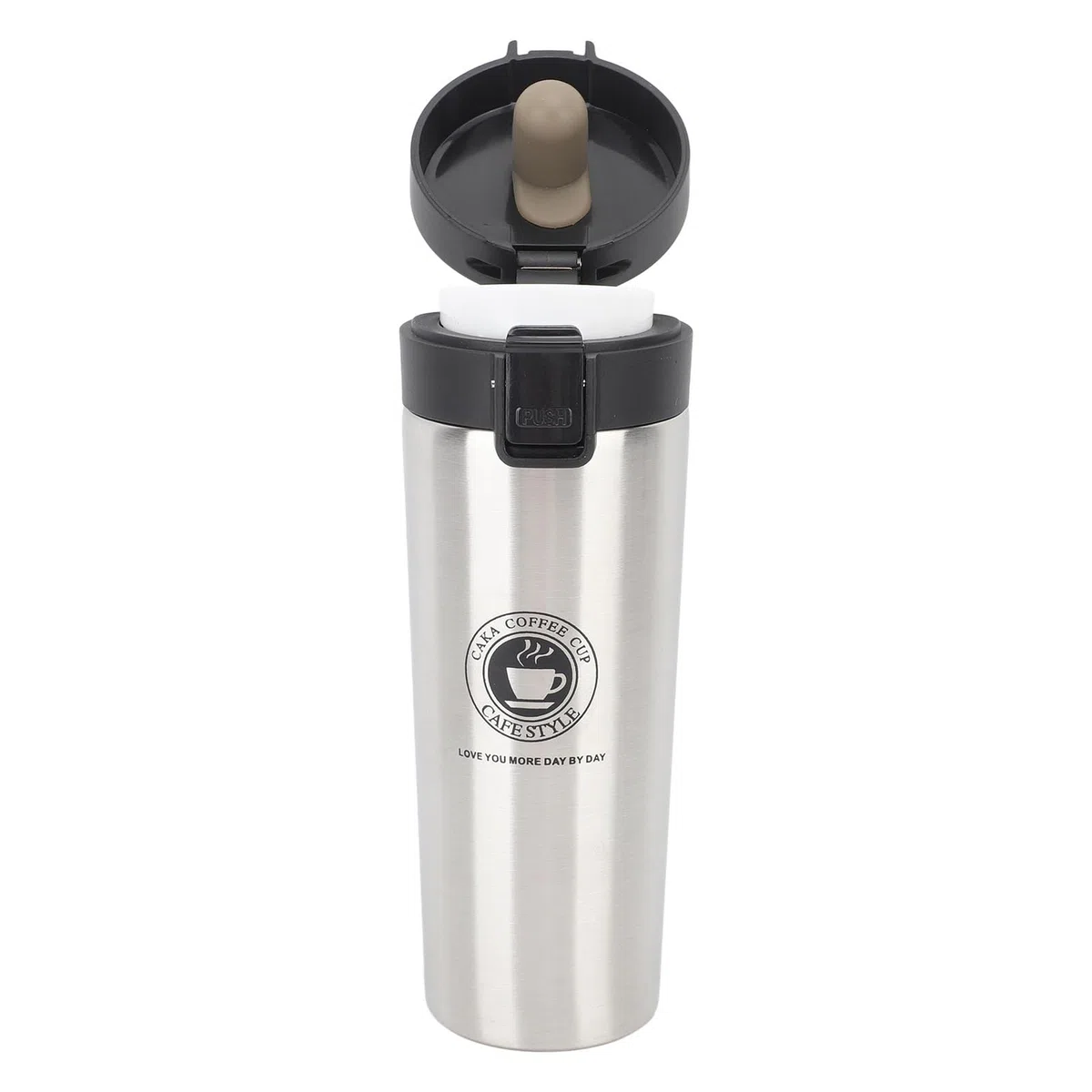 16oz Vakuumisolierter Reisekaffeebecher aus Edelstahl, Auslaufsicherer Deckel für Autobecherhalter, Geschäftsreisen und den Einsatz Im Freien (500ML)