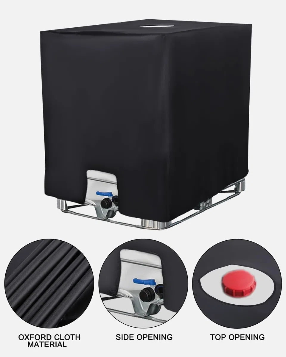IBC Tank Abdeckung 1000L, IBC Container Zubehör, Wassertank UV-Schutzfolie, Regentonne Abdeckung, Schutzplane Regenwassertank, Geeignet Für 1000L IBC-Tank Container Cover (120 X 100 X 116 Cm)