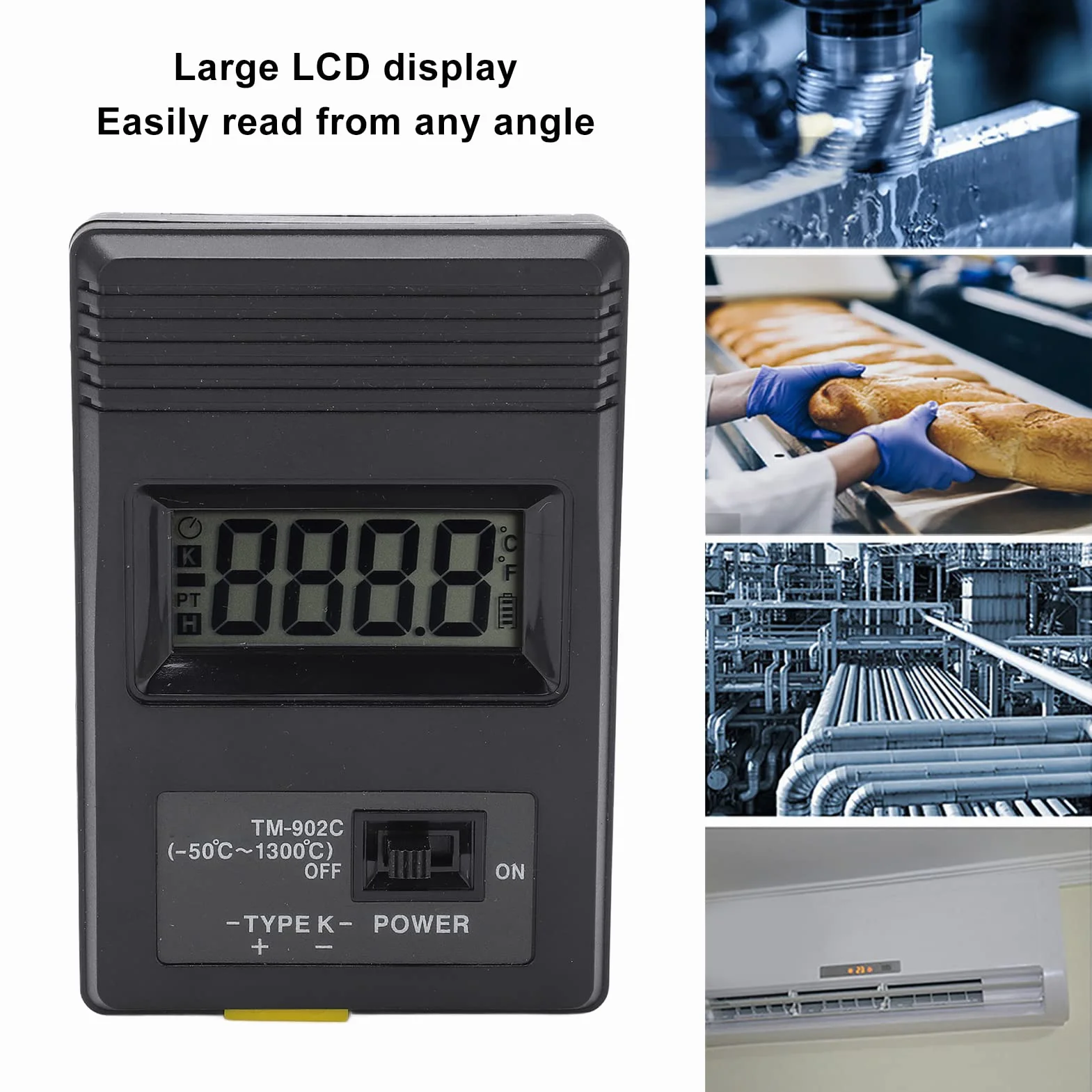 Tm 902c Thermoelement-Thermometer, Thermoelementdraht | K-Typ, digitaler Thermometer-Sensor, LCD, industrielle Flüssigkristallanzeige, tragbare Temperaturmessgerät-Sonde