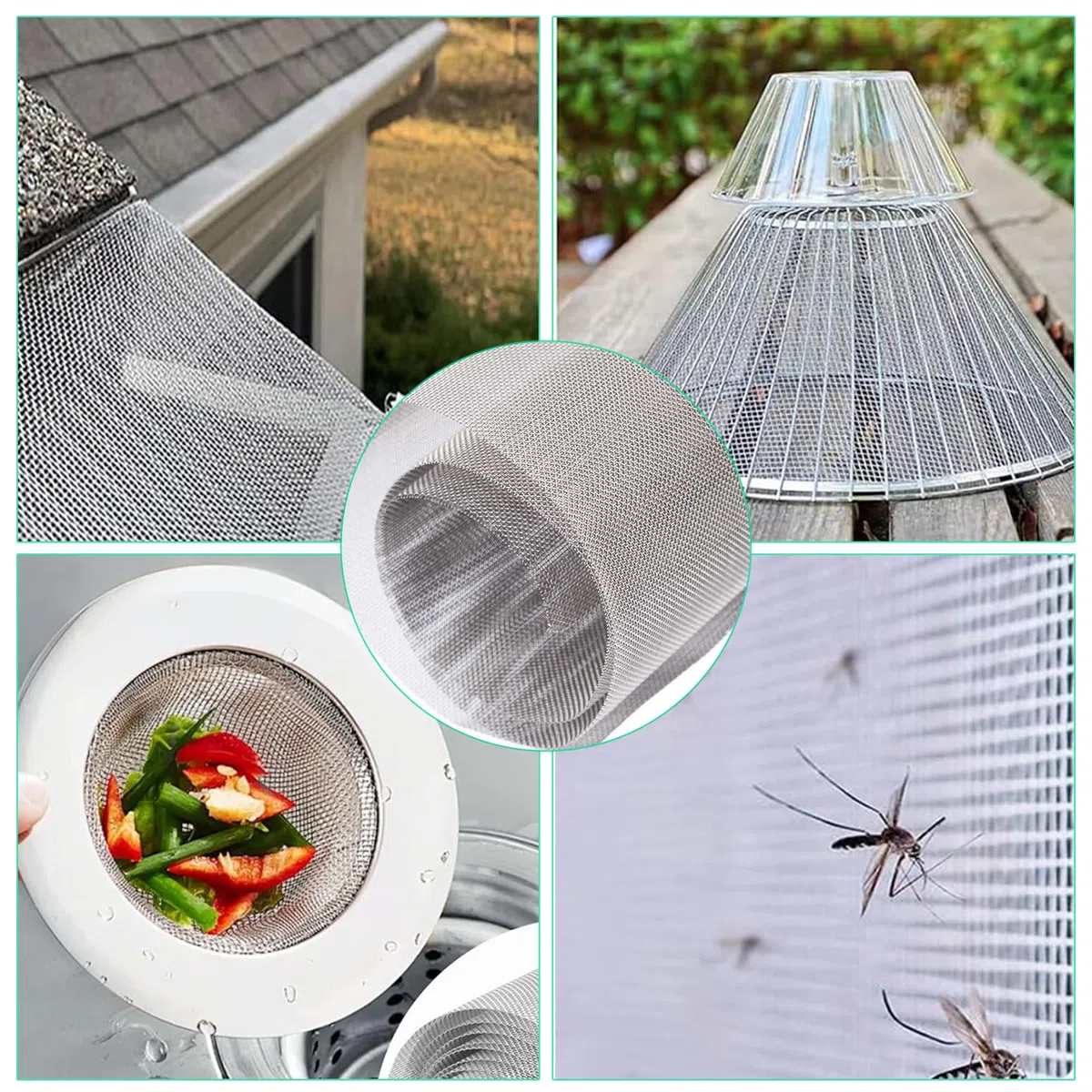 Stainless Filter Drahtgeflecht, 30 Mesh 40 x 300cm, Insektenschutz Drahtgitter, Drahtgeflecht Edelstahl, Wire Mesh, Drahtgitter Feinmaschig Fliegengitter, für Türen Garten Verhindert Mäuse, Insekten