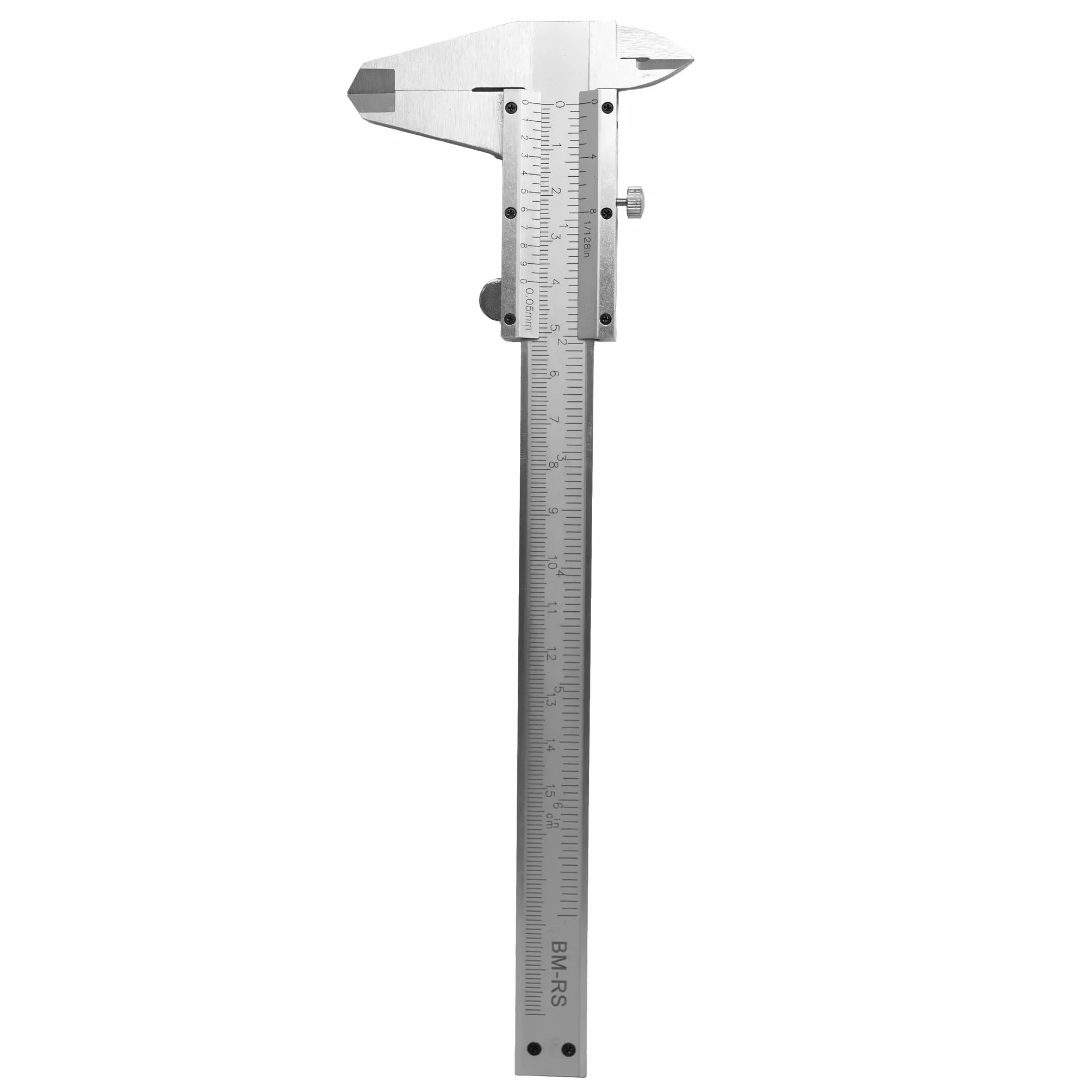 Brüder Mannesmann Messschieber 150 mm Edelstahl, Präzisions-Messwerkzeug mit Feststellrad, 0,05 mm Nonius, rostfrei, für Innen-, Außen- und Tiefenmessung, mit Aufbewahrungskassette | M 825-150