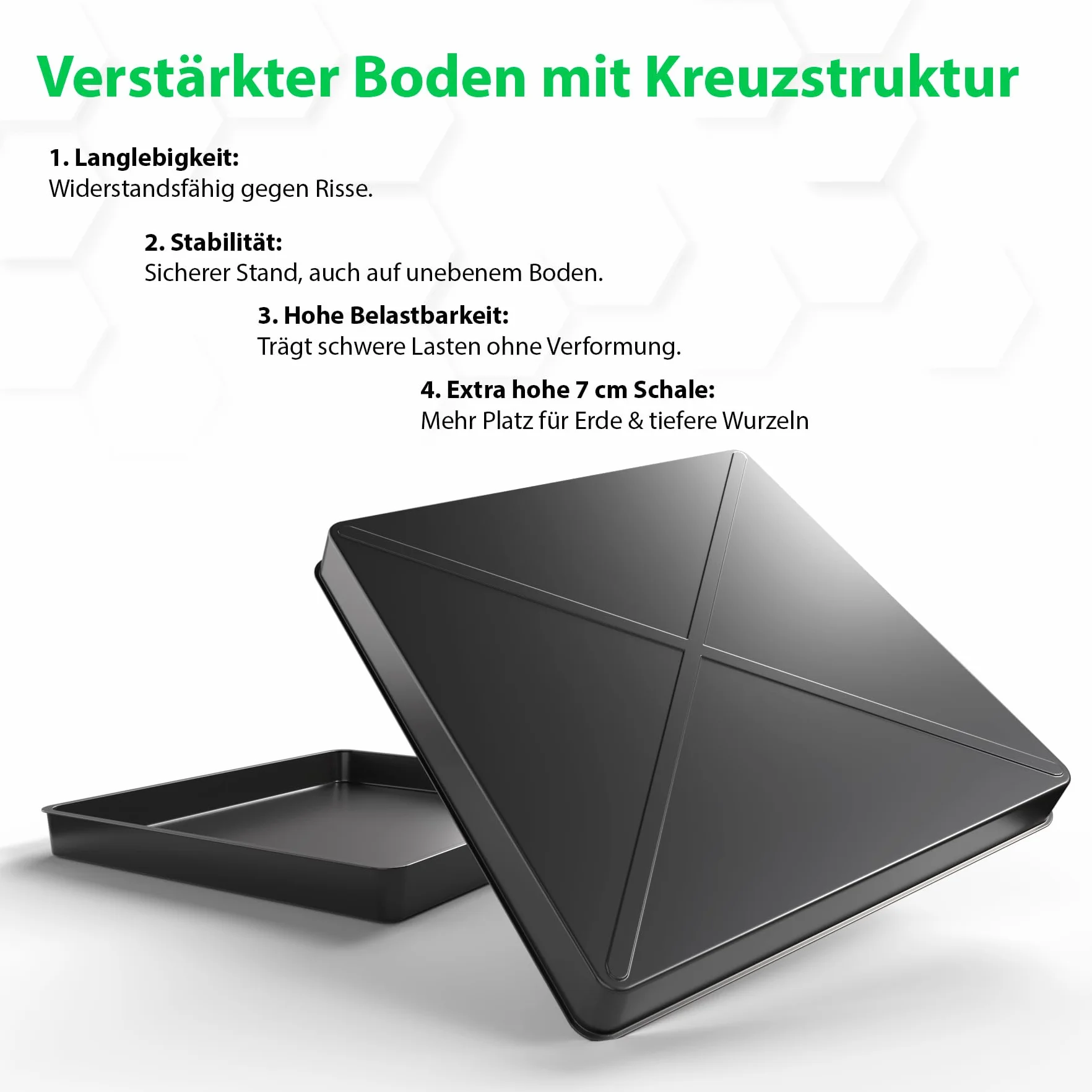 BigDean Allzweckwanne 60x60x7cm ideal als Grillrost Wanne, Kotwanne oder Mörtelwanne – hochwertige Kunststoff Wanne