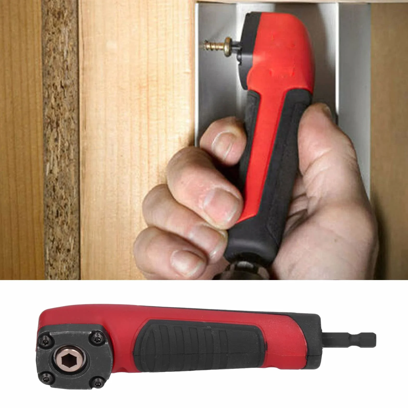 Rechtwinkliger Adapter, Rechtwinkliger Shockwave Adapter, Multifunktionaler Roter 90 Grad Schlagschrauber Bohradapter