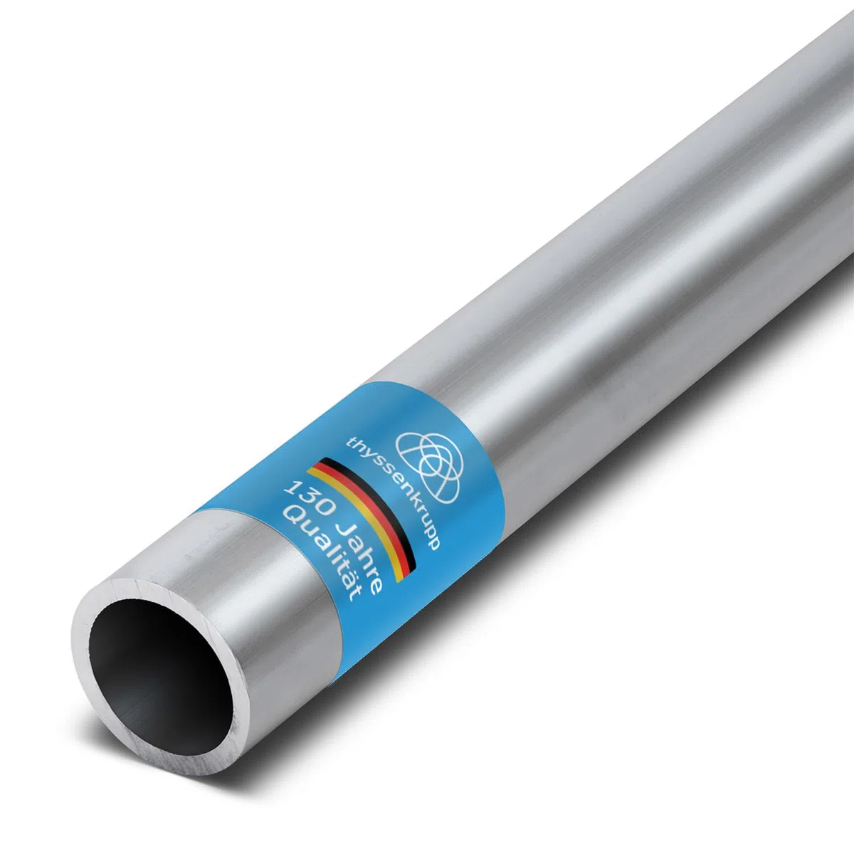 thyssenkrupp Aluminiumprofil – Rundrohr EN AW-6060 – Alurohr für Konstruktion & Montage – Aluminium Rundprofil – Ø 30 x 2 mm, 1500 mm Länge