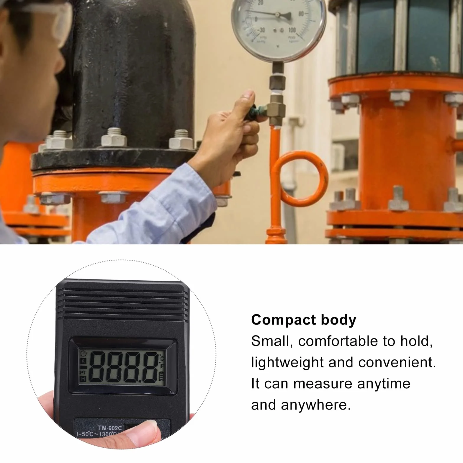 Tm 902c Thermoelement-Thermometer, Thermoelementdraht | K-Typ, digitaler Thermometer-Sensor, LCD, industrielle Flüssigkristallanzeige, tragbare Temperaturmessgerät-Sonde