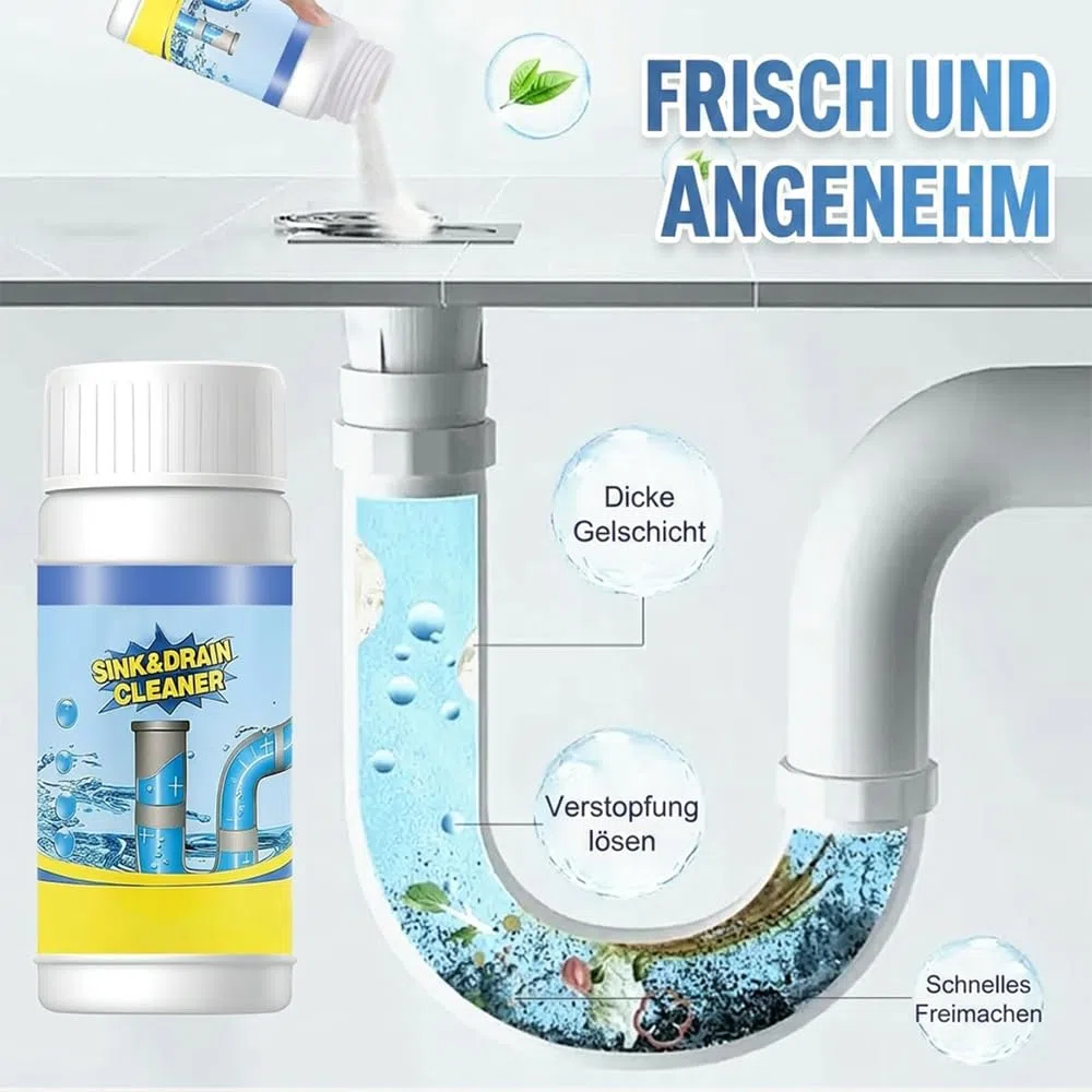 2026 Neu Abflussreiniger Extra Stark, Effizientes Ausbaggern Toilettenreiniger, Rohrreiniger WC Schaumreiniger Extrem Stark, Geeignet für Reinigung von Toiletten Bodenabläufen Küchenrohren (1 Stück)
