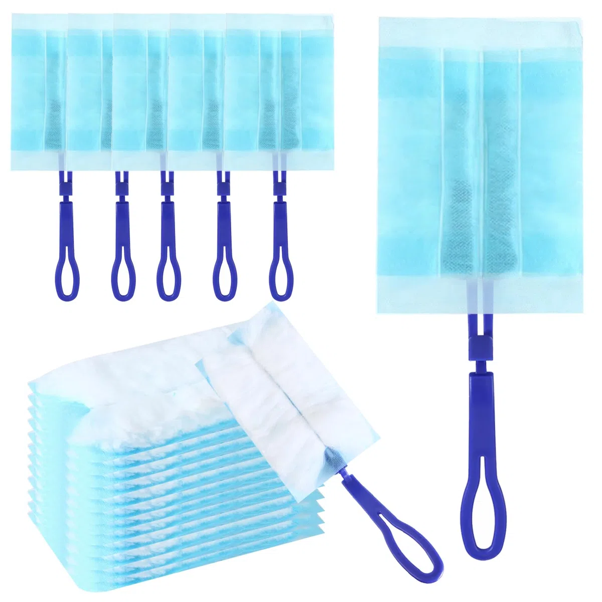 40 Stück Tücher Swiffer Staubmagnet Nachfüllpack Set, Staubwedel Nachfüllpackungen Set, Staubtücher Reinigungsstaub Staubtuch Nachfüllung, mit Handgriff, für Gegen Staub, Tierhaare, Schmutz