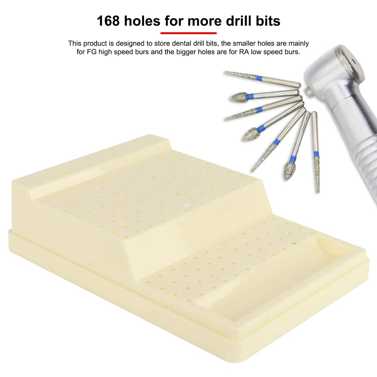 Dental Bohrer, 168 Löcher Dental Bohrer Halter Dental Bohrer Ständer Organizer Container Dental Zubehör