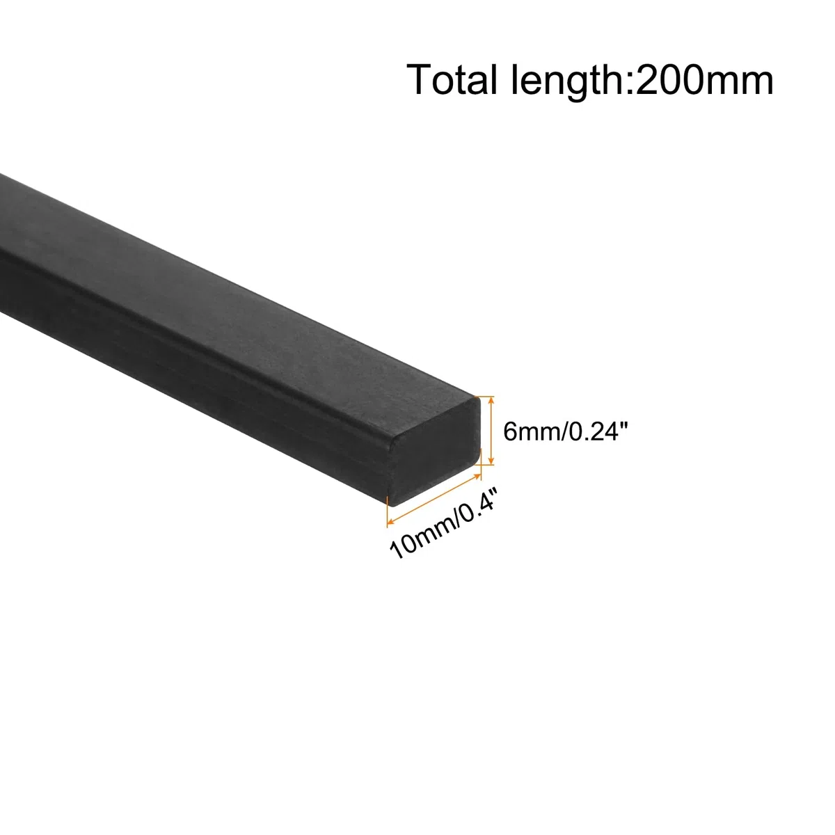 QUARKZMAN 2 Stück Kohlefaserstreifen 6x10mm 200mm Länge Pultrudierte Flache Kohlefaserstäbe für Drachen, RC-Flugzeug