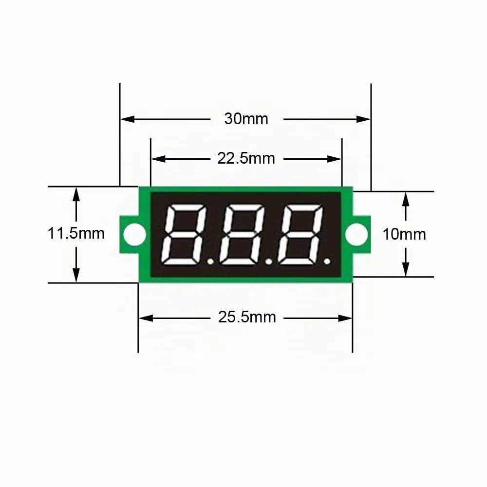 LED-Display Digitales Thermometer Modul, 0,28 Zoll DC 4V-28V Digital-Thermometer mit NTC Wasserdichter Temperaturfühler aus Metall