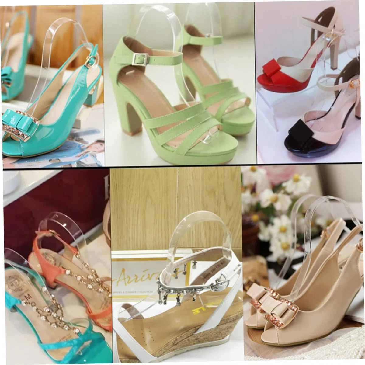 Cabilock 10 Stück Packung Stapelbare Transparente Acryl Schuhhalter für Sandalen und Sneaker zur Schuhaufbewahrung und Präsentation im Regal und Schrank