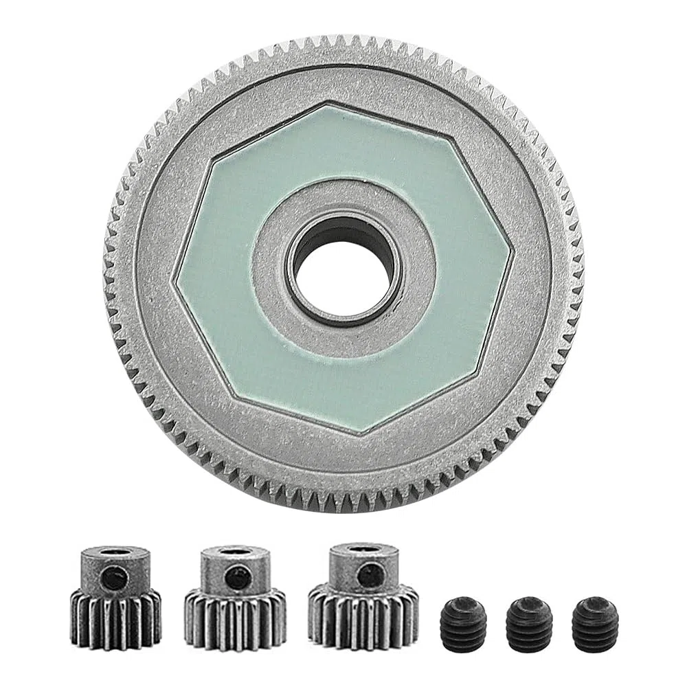 Alnicov-Zahnradsatz, Ganzmetall-Stahl-91-Zahn-Stirnrad-Differentialgetriebe, kompletter Slipper und 17-Zahn-19-Zahn-21-Zahn-Ritzel-Zahnradsatz