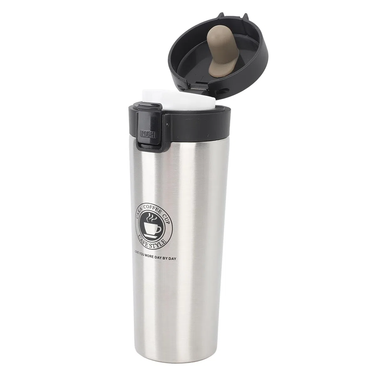 16oz Vakuumisolierter Reisekaffeebecher aus Edelstahl, Auslaufsicherer Deckel für Autobecherhalter, Geschäftsreisen und den Einsatz Im Freien (500ML)