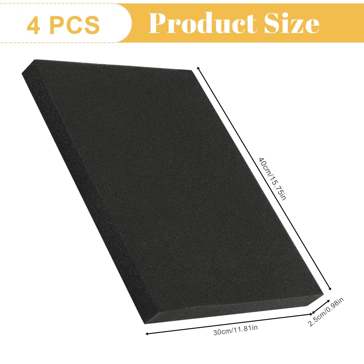 4x Schaumstoffplatte 40x30x2,5cm Schwarz für Werkzeugkoffer | Schaumstoff Zuschnitt; Würfelschaumstoff für Kamerakoffer; als Koffereinlage für Tabletop Miniaturen