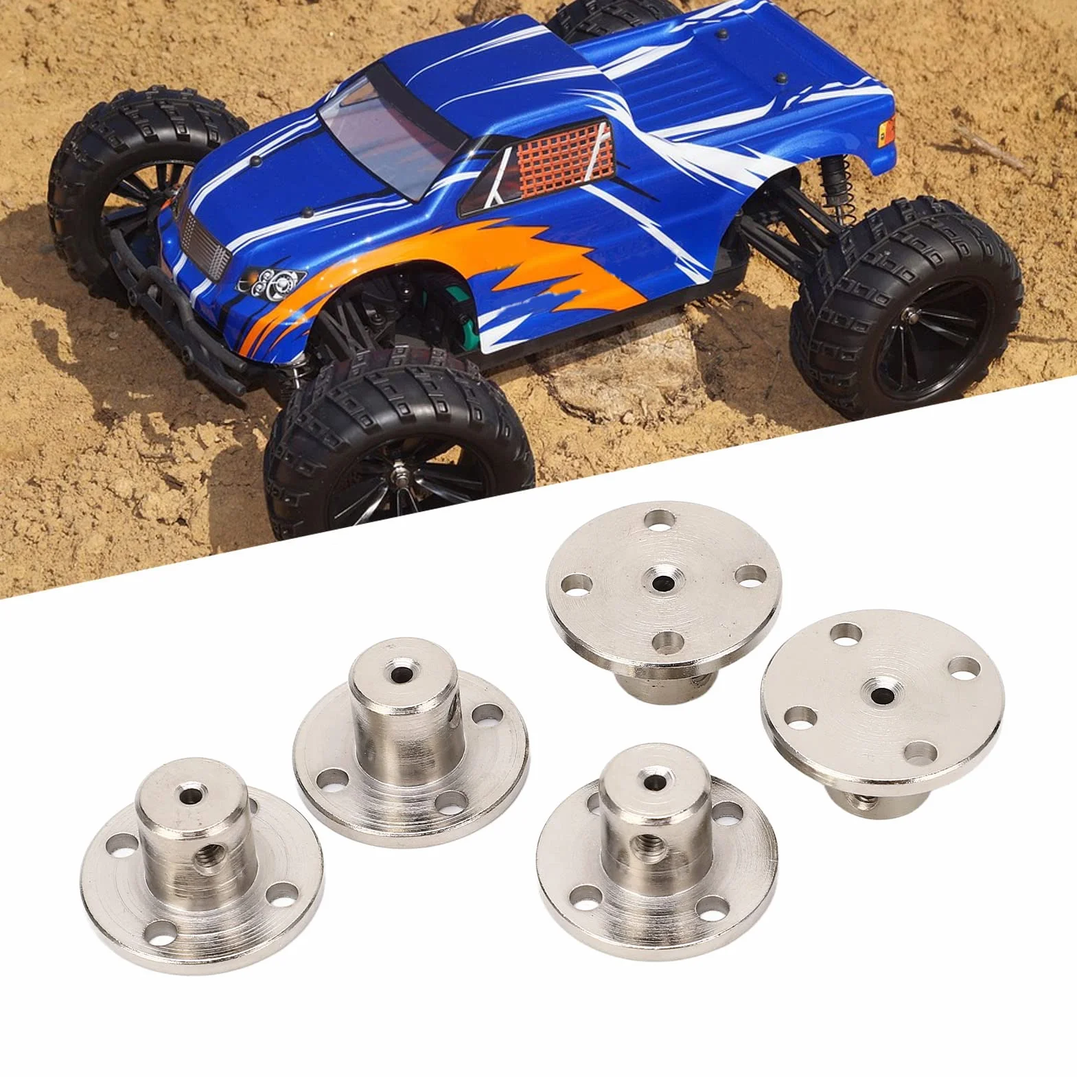 Flanschkupplungsverbinder, 5PCS Hohe Härte 45 Stahl 2mm Flanschführungswellenkupplung, Starres Führungsmodellkupplungszubehör Mit Schrauben Für DIY RC-Modellmotoren