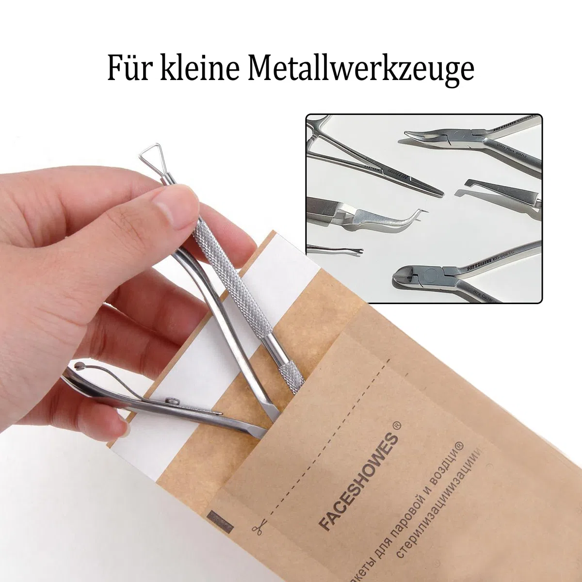 100x200mm Sterilisationsbeutel, 100PCS selbstklebende Nagelgeräte-Reinigungsbeutel für Kosmetik und Nagelgeräte, Sterilisator-Zubehör,Sterilisation Tasche