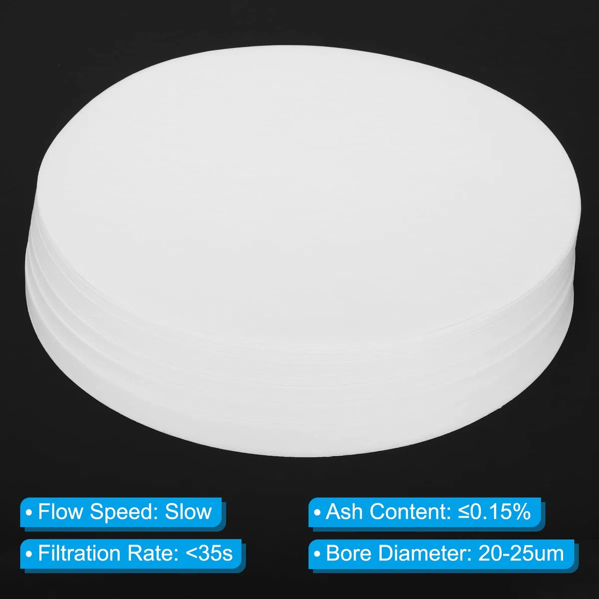 PATIKIL 100Stk 18cm Qualitatives Filterpapier Kreise Langsame Drehzahl Rund Labor Filter Papier Chemisch Industrieller Öl Prüftrichter Filter Papier