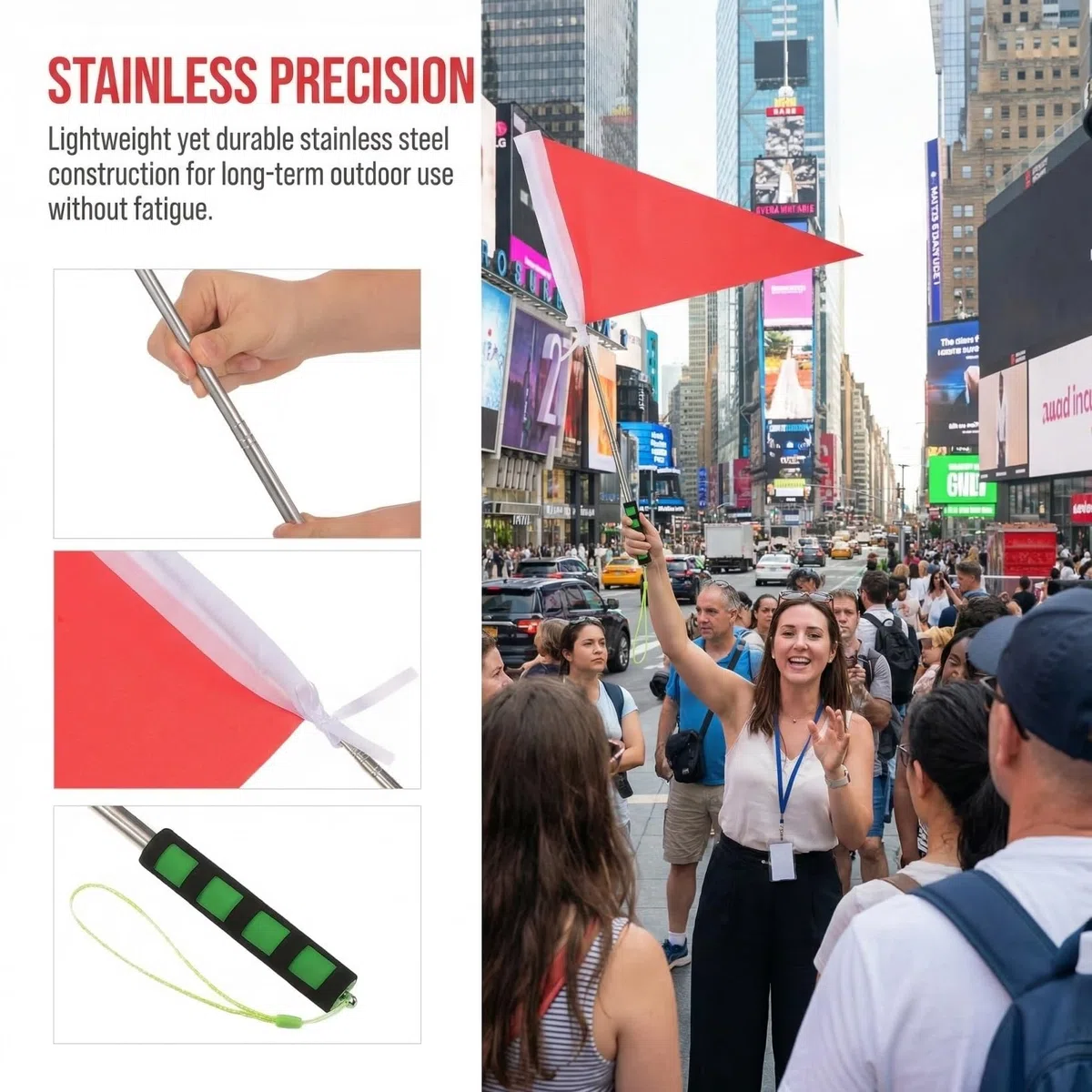 iplusmile Tourguide-flagge: Teleskop-handflagge Mit 1.2 m Verstellbarem Stab Kleine Tragbare Führungsfahne Für Schulausflüge Und Junge Mädchen Outdoor-aktivitäten Und Gruppenführung