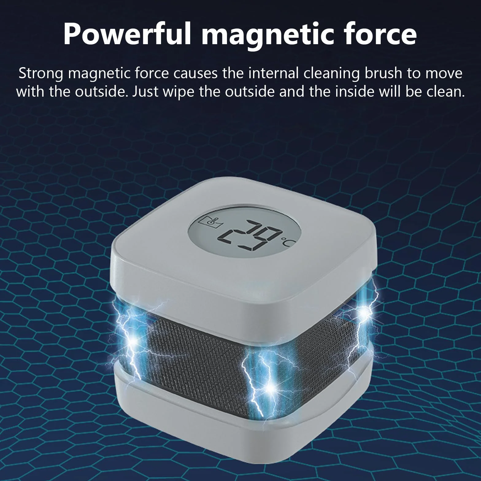 Aquarium Magnetbürste - Aquarium Scheibenreiniger Magnet mit Temperaturanzeige, Aquariums Magnetic Brush, Aquariums Glasreiniger für Algenentfernung Fischglasbecken Aquarienreinigung
