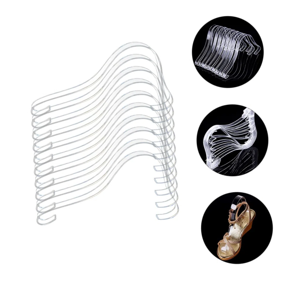 Cabilock 10 Stück Packung Stapelbare Transparente Acryl Schuhhalter für Sandalen und Sneaker zur Schuhaufbewahrung und Präsentation im Regal und Schrank