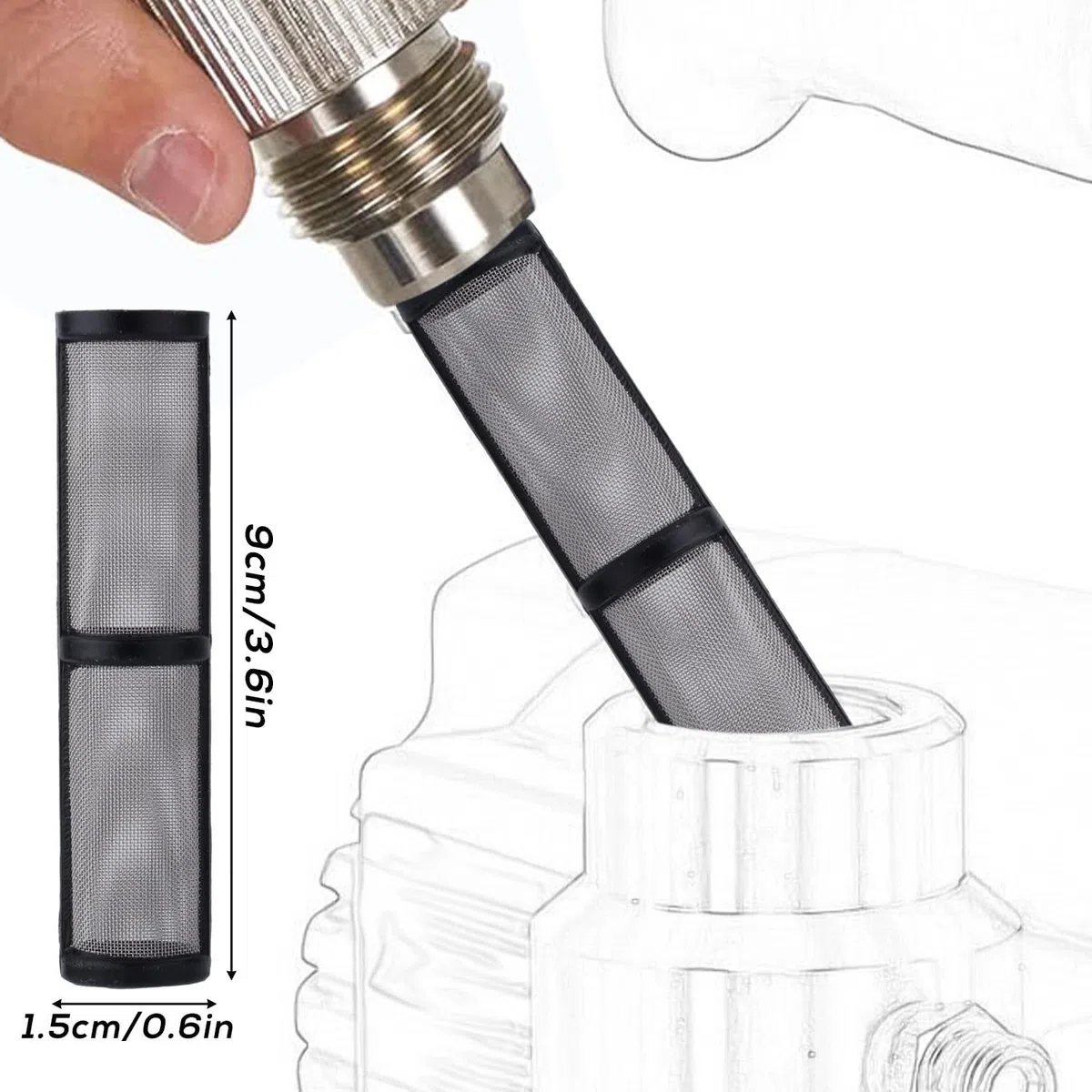 12stk 246385 287032 246384 Filtersatz Ersatz für Graco, Spritzpistolenfilter Saugrohrfilter Sieb Pumpenverteilerfilter Sieb Kompatibel mit Graco 390 395 490 495 495 595 3400