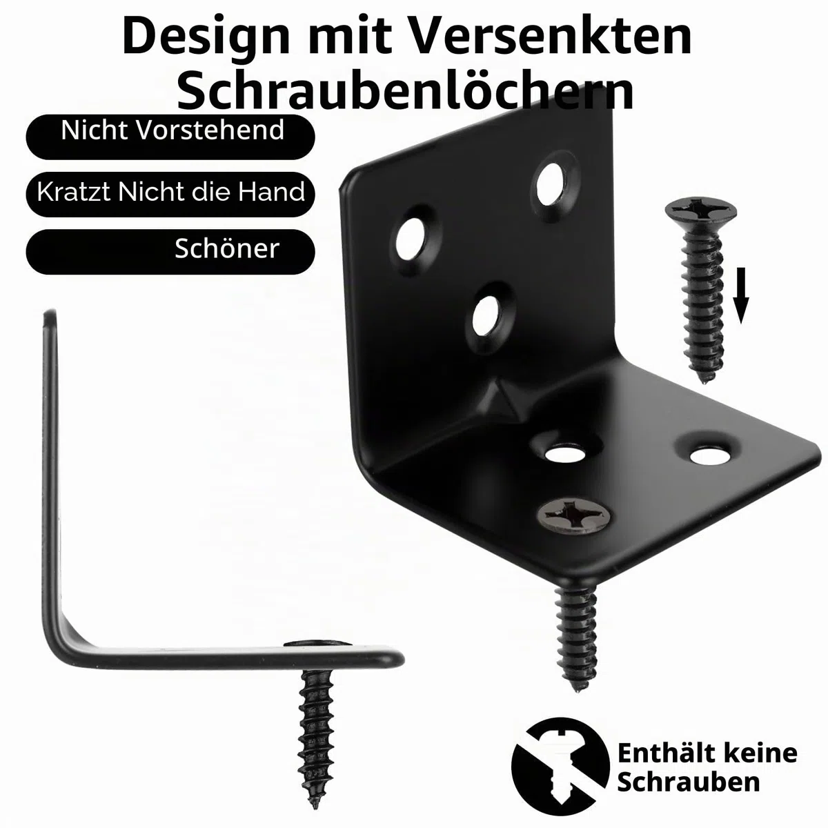 ASelected 40 Stücke Winkelverbinder Edelstahl 30x30 mm, Schwarz Eckwinkel Edelstahl 38 x 30 x 30 mm, Winkel Metall 90 Grad zum Befestigen und Reparieren von Möbeln, Verstärkungsfuge, schwarze