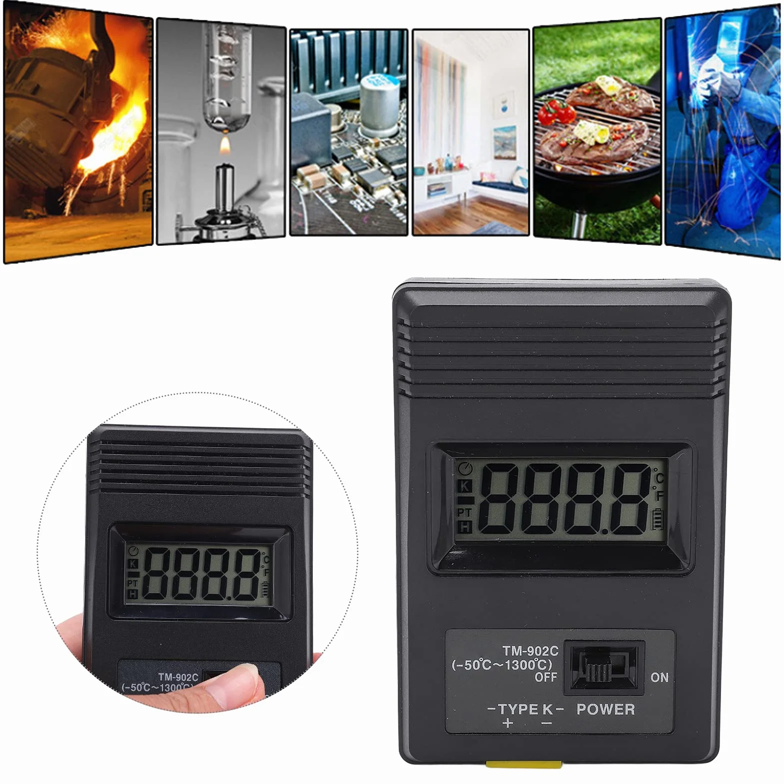 Tm 902c Thermoelement-Thermometer, Thermoelementdraht | K-Typ, digitaler Thermometer-Sensor, LCD, industrielle Flüssigkristallanzeige, tragbare Temperaturmessgerät-Sonde