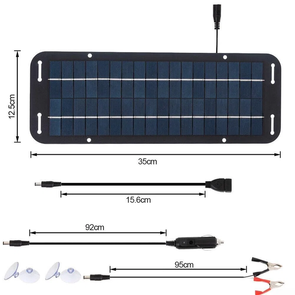 30W 12V Solar Ladegerät Kit mit Hocheffizienz-Panel für Boote, Autos, Wohnmobile und effizientere Batterieerhaltung