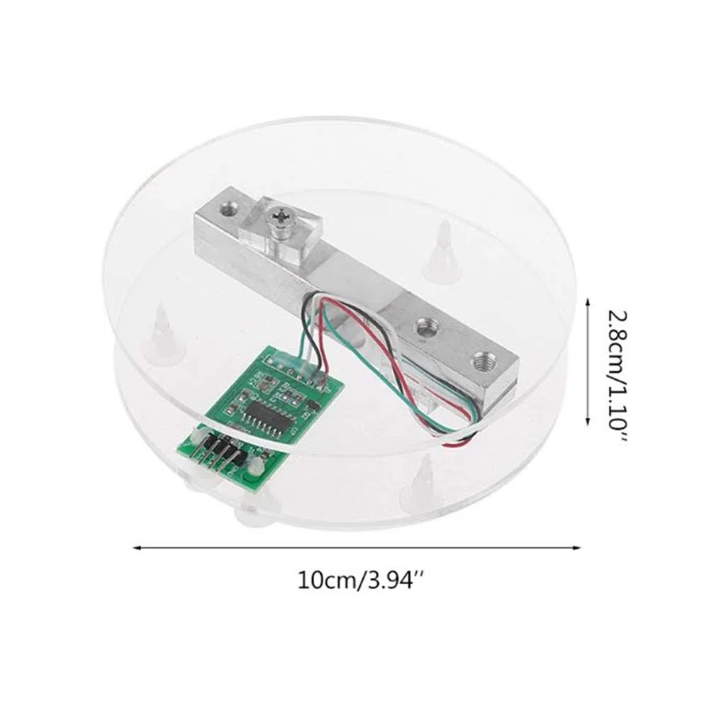 HX711 Gewichtssensor Modul Kit Digitales Wägezellen Gewichtssensor A/D Modul 5 kg Tragbare elektronische Küchenwaage für Arduino mit 3.5 mm x 1.35 mm Stromkabel, Waagenanzeigemodul