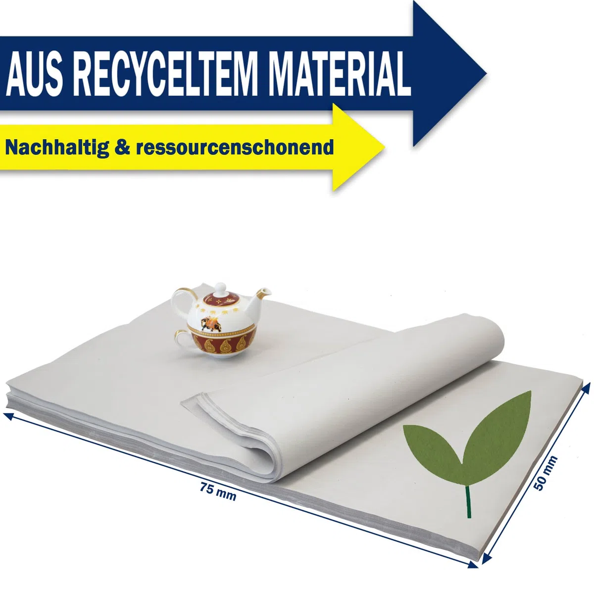 KK Verpackungen Packseide | 5 kg, 50 x 75 cm Packpapier in Grau | 450 Bögen Seidenpapier in 30 g/m² Industriequalität