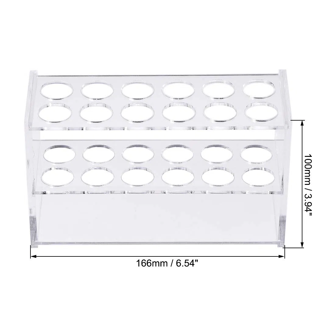 sourcing map Reagenzglashalter Rack 2x6 Wells für 25ml Zentrifugenröhrchen Klar