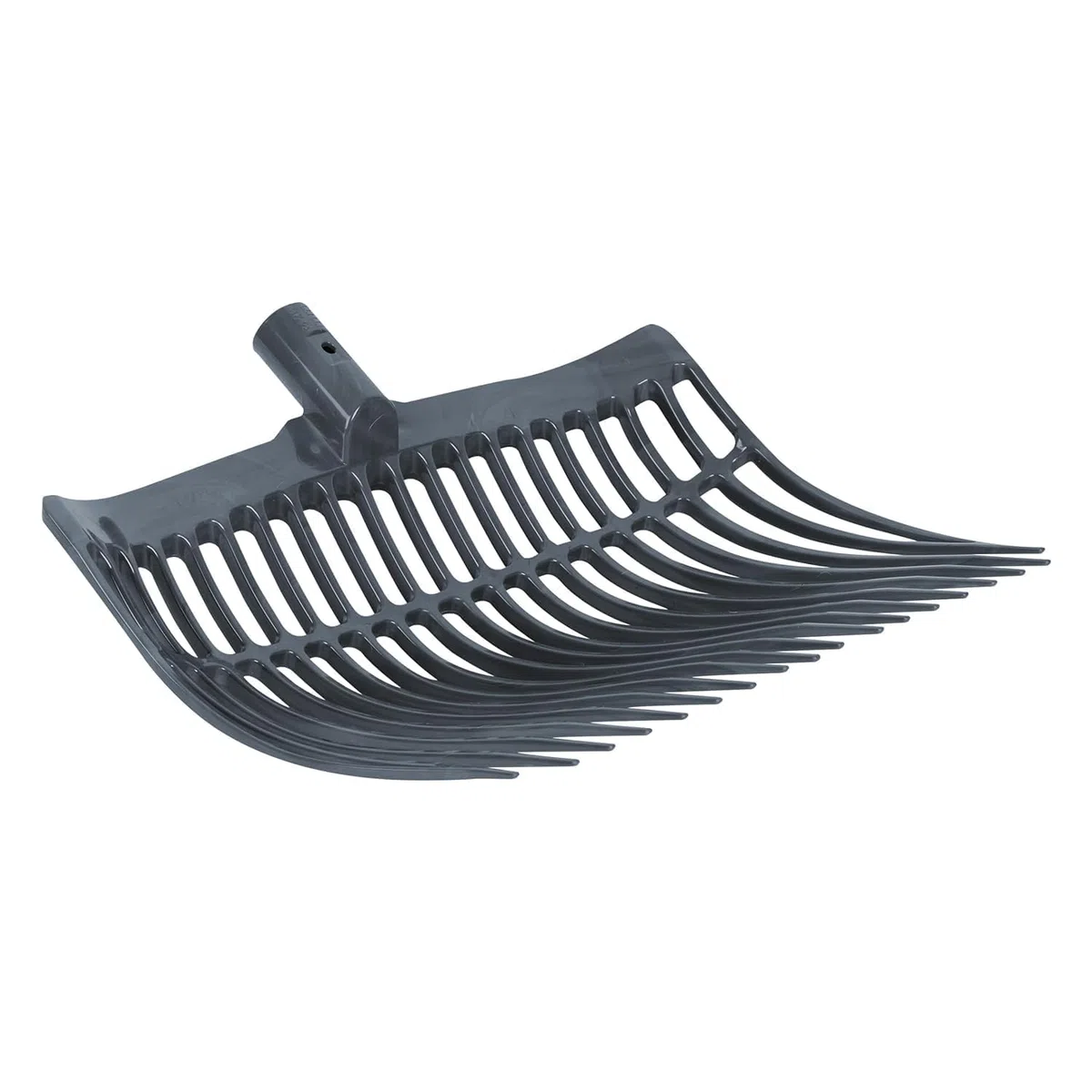 horizont Schwedengabel grau aus stabilem Kunststoff, 40 cm breit, 18 Zinken, Heugabel für Pferd, Hof und Stall, Dunggabel ohne Stiel, Mistgabel, Bollengabel