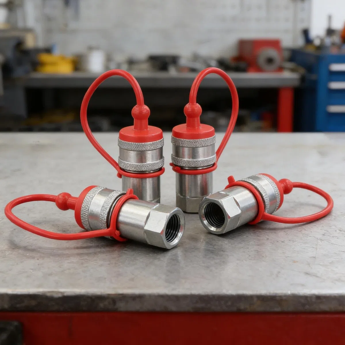 Zuverlässiges hydraulisches Schnellverbindungs-Set, NPT 12 14 38, ISO7241 A-Serie, Staubkappe, gebaut, um strengen Anwendungen standzuhalten (NPT1/2)