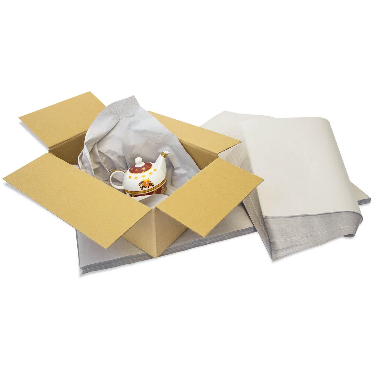 KK Verpackungen Packseide | 5 kg, 50 x 75 cm Packpapier in Grau | 450 Bögen Seidenpapier in 30 g/m² Industriequalität