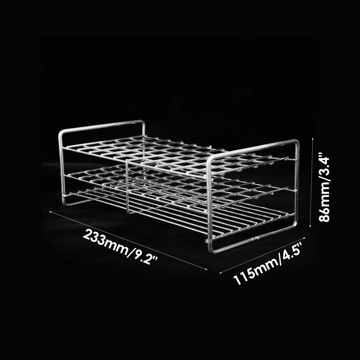 Reagenzglasgestell aus Edelstahl 50 Loch Reagenzglasständer 18,5 mm Reagenzglashalter Labor Gefäßständer, Loch Durchmesser 18,5mm