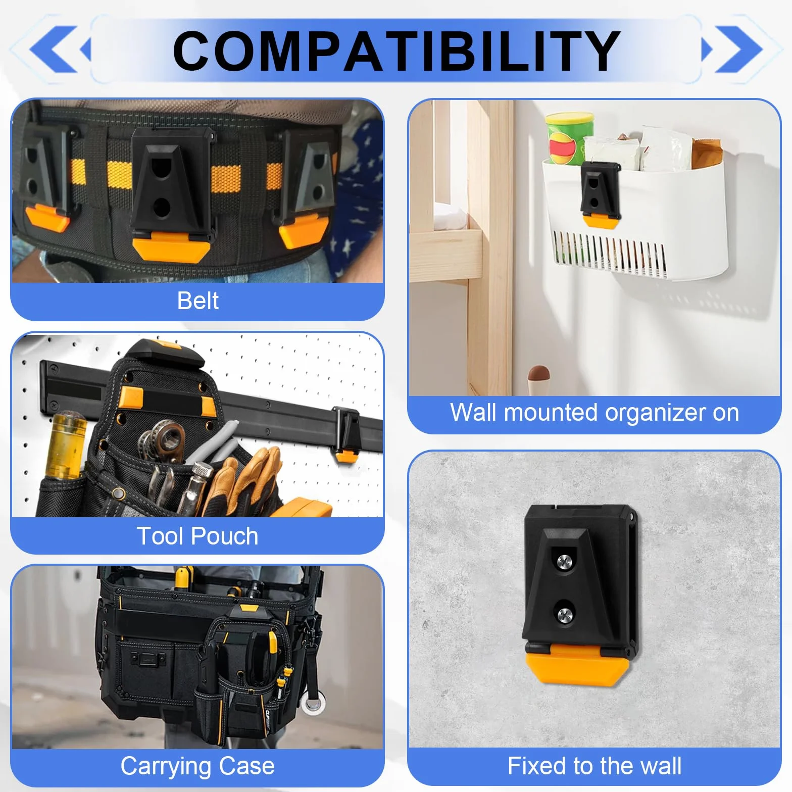 Tool Belt Clip Werkzeugtasche Gürtel, Toolbag Werkzeuggürtel Herren Clip, Elektriker Werkzeugtasche für Tou-ct-150 TB-CT-150SP Modelle, Negro 3 Stück