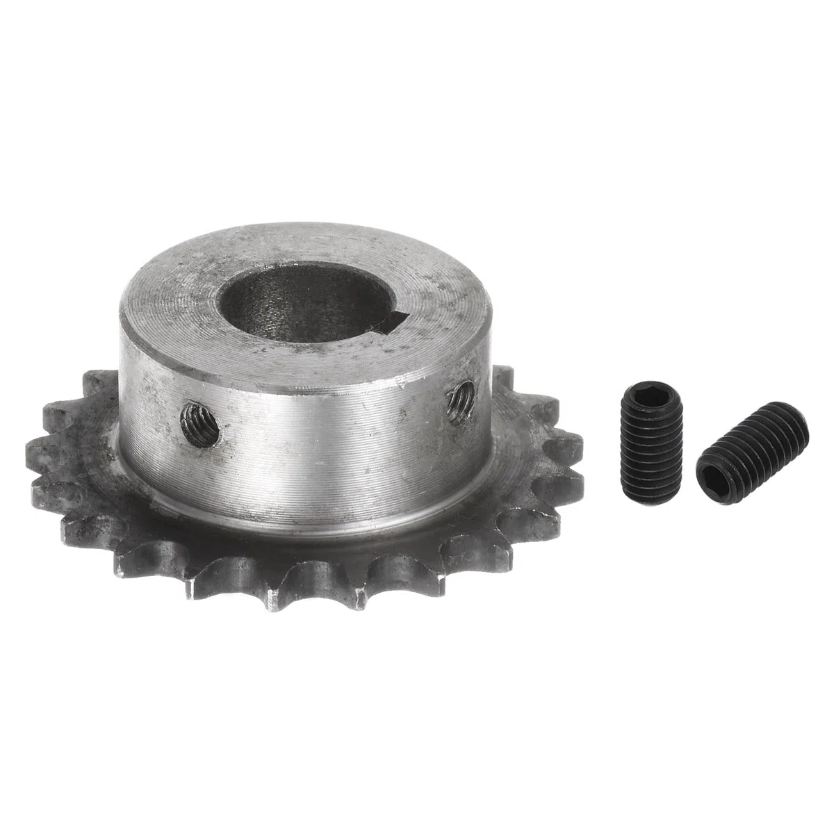 QUARKZMAN ISO/DIN 06B-1 Rollenkettenrad B-Typ, 20 mm Bohrung, 3/8" Teilung, A3-Stahl Einzelstrang-Rollenkettenrad gehärtet, 21 Zähne