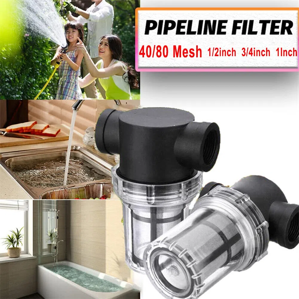 ZYWUOY Rohrleitungsfilter, Sieb, Wasserpumpenfilter mit 40/80 Mesh-Edelstahlsieb, Inline-Mesh-Sieb, Wasserpumpenfilter für die Gartenbewässerung