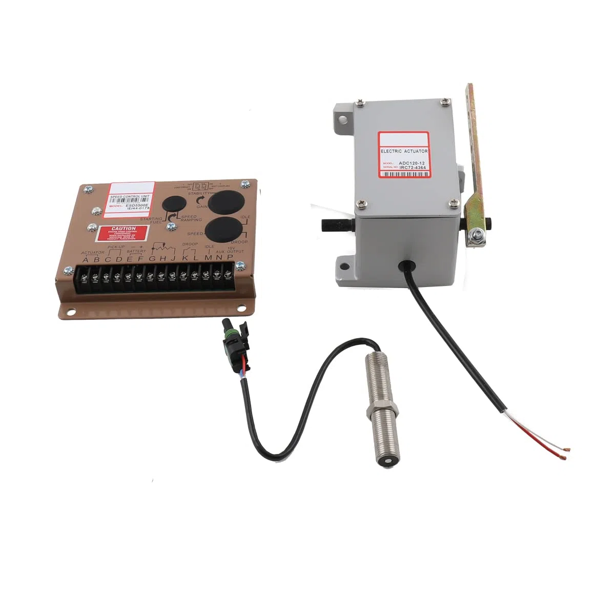 Heavy Duty Diesel Generator ADC120 Stellantrieb Actuator 12V + Regler ESD5500E Speed Controller + magnetischer Tonabnehmersensor MPU 3034572 für Generator 1 Satz Stellantrieb ADC120-12