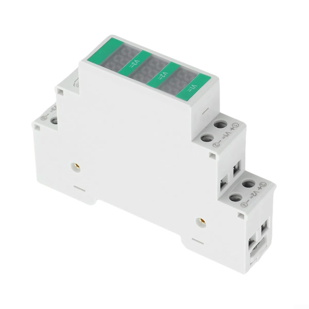 DC Spannungsmesser für DIN-Schienenmontage, 11V-310V LED-Digitalanzeige, 2/3-Wege-Modular-Voltmeter, Echtzeitmessung, industrieller Einsatz (TOVME-3D)