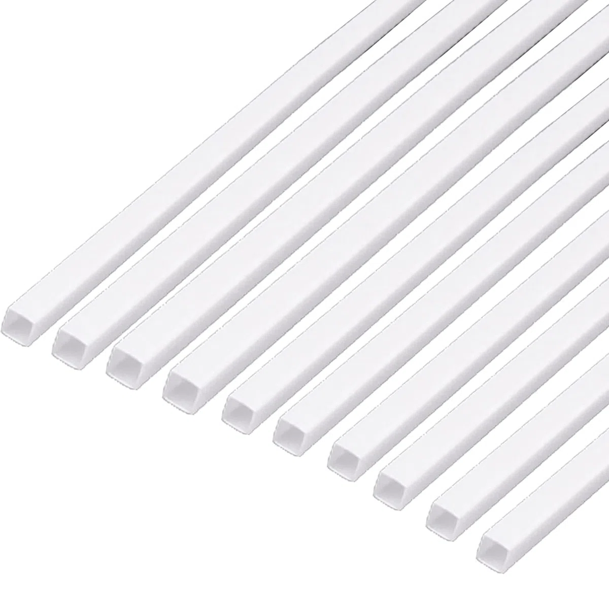 10 Stück ABS-Vierkantrohre, Kunststoff-Modellrohre, Seitenlänge 2–10 mm, Länge 500 mm, geeignet for Architekturmodelle(Side length 10mm)