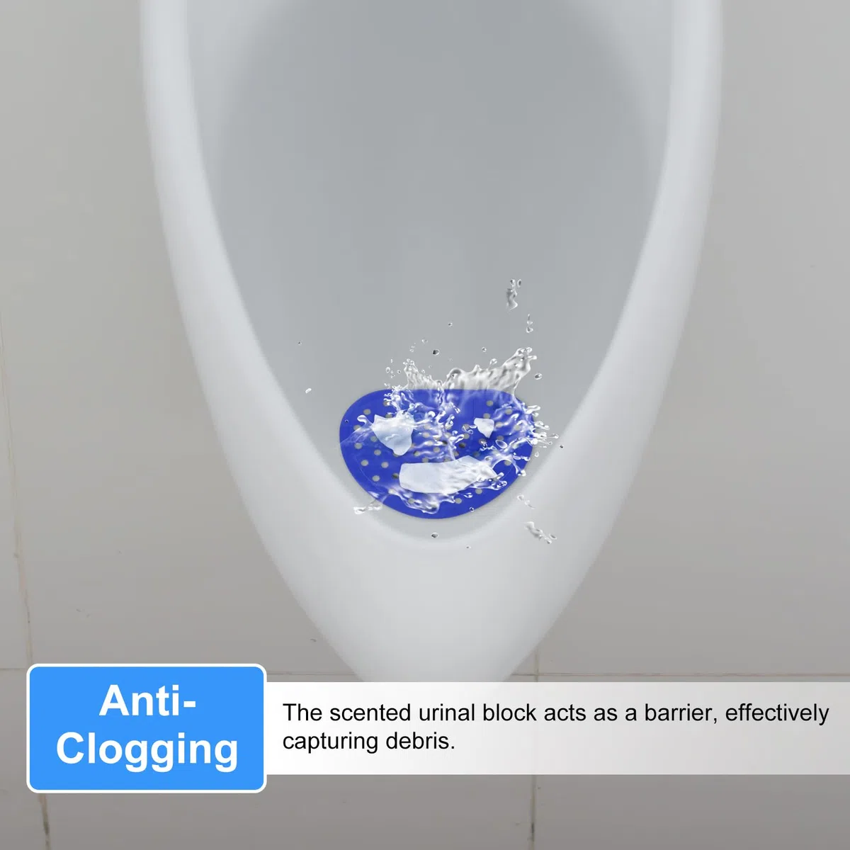 QUARKZMAN 10 Stück Urinalsieb mit Duft, Urinaleinlage Einsatz, PfirsichduftFrischewirkung Pissoirsieb Spritzschutz Lufterfrischer Jedes Pissoir und Urinal Einmalhandschuhe WC Matte - Blau