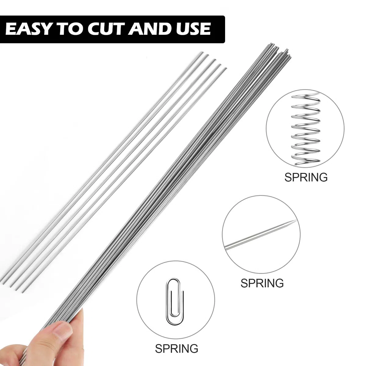 30 Stück Edelstahl Federdraht, Basteln Edelstahldraht, Vollschaftstäbe Edelstahl Draht, Gerader Federdraht für DIY, Modellbau, Angelzubehör und Handwerksprojekte (2mm x 400mm)