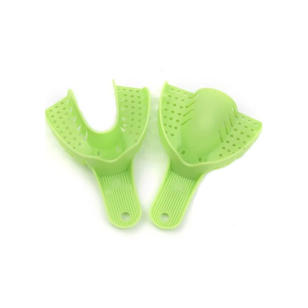 Easyinsmile Dental Impressions Tabletts, Autoklav-perforierte Tabletts für Erwachsene und Kinder, Grün, 10 Stück