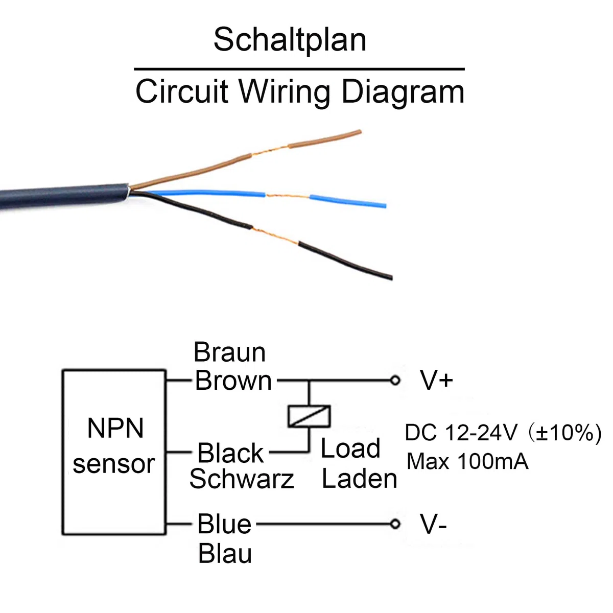STBTECH E3Z-R61 Lichtschrankensensor Innenwandmontage NPN (NO oder NC schaltbar) Reflektierender Lichtschranke Spiegel reflexion N?herungsschalter mit 2 m Kabel, Reflektorplatte, 2 m induktionsabstand